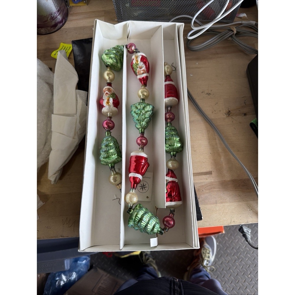Christopher Radko Glass Christmas Garland Santa Tree Ornaments 97-453-0‎